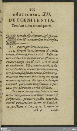 Articulus XII. De Poenitentia
