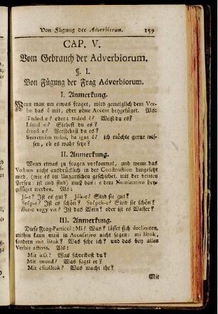 Cap V. Vom Gebrauch der Adverbiorum.