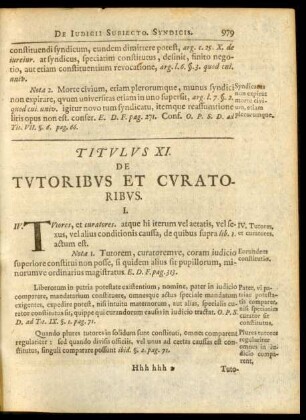 Titulus XI. Tutoribus Et Curatoribus