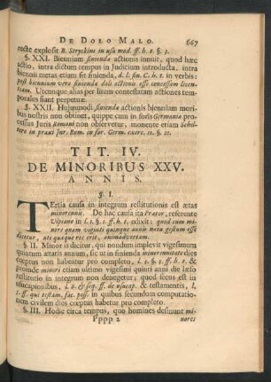 Tit. IV. De Minoribus XXV. Annis