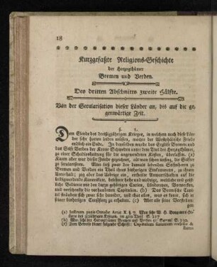 Kurzgefaßte Religions-Geschichte der Herzogthümer Bremen und Verden. Des dritten Abschnitts zweite Hälfte. Von der Secularisation dieser Länder an, bis auf die gegenwärtige Zeit.