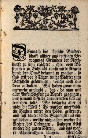 Unpartheyische Gedanken über einige Blätter ... : Neu auflebende alte Amts-Satzungen