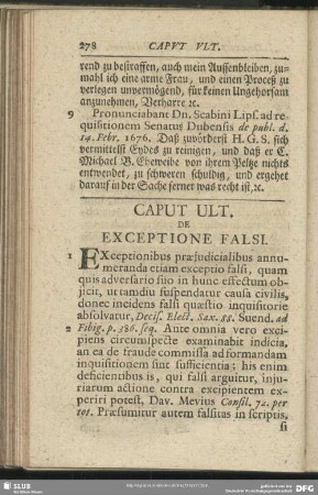 Caput Ult. De Exceptione Falsi