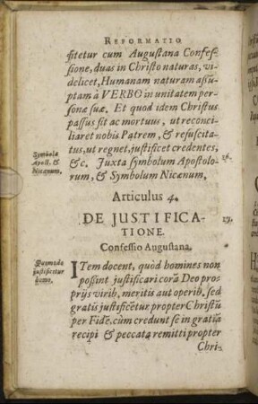 Articulus 4. De Iustificatione