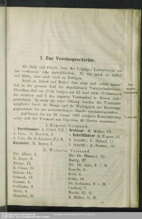 I. Zur Vereinsgeschichte