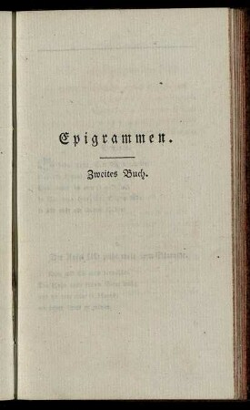 Epigrammen. Zweites Buch