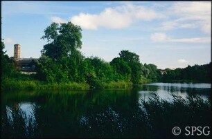 Potsdam, Park Sanssouci, Ruinenberg, Blick auf den Bornstedter See.