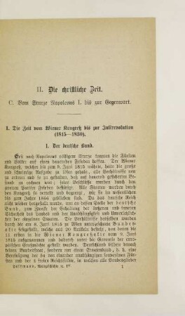 I. Die Zeit vom Wiener Kongress bis zur Julirevolution (1815-1830)