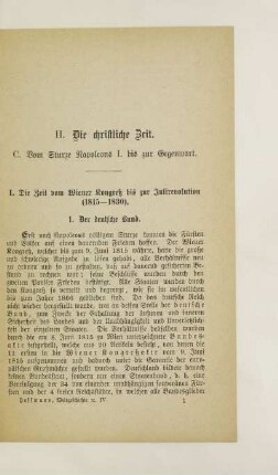 I. Die Zeit vom Wiener Kongress bis zur Julirevolution (1815-1830)