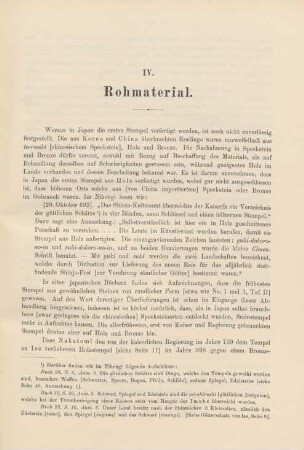 IV. Rohmaterial