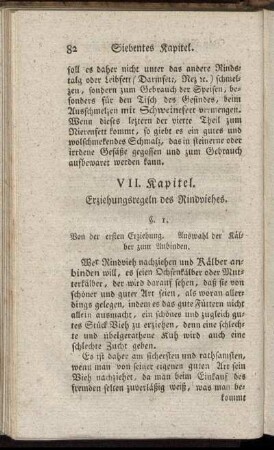 VII. Kapitel. Erziehungsregeln des Rindviehes.