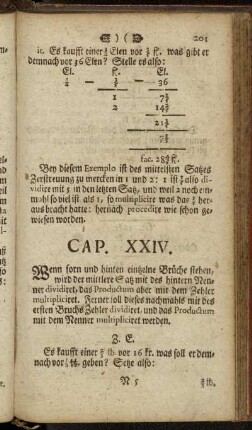Cap. XXIV. Wenn forn und hinten eintzelne Brüche stehen, [...]