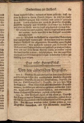 Das erste HauptStück. Von den ästhetischen Begriffen.