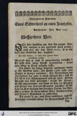 Vierzehendes Schreiben.