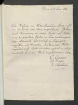 Brief von Gottfried Gärtner, Bernhard Meyer und Johannes Scherbius an Regensburgische Botanische Gesellschaft