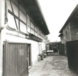 Dresden-Kaditz, Grimmstraße 88. Gehöft der Dorfschmiede (1. H. 19. Jh.), Wirtschaftsgebäude