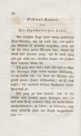 Sechstes Kapitel. Die abgeschnittenen Haare