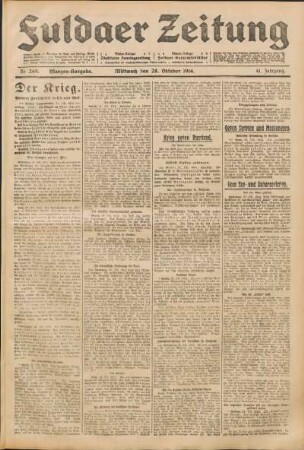 Ausgabe vom Mittwoch, den 28. Oktober 1914.