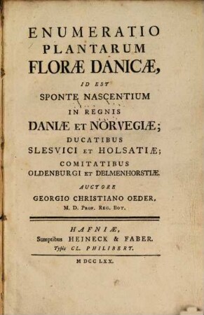 Enumeratio plantarum Florae danicae
