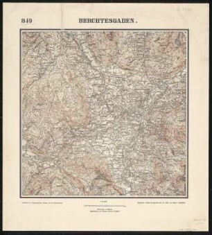 Meßtischblatt 849 : Berchtesgaden, 1880? : Berchtesgaden. - [ohne Ausgabenbezeichnung]. - 1:25000. - München, [1880?]. - 1 Kt.