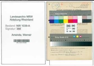 Entnazifizierung Werner Amenda , geb. 11.01.1922 (Aufseher)