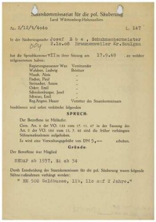 Ebe, Josef