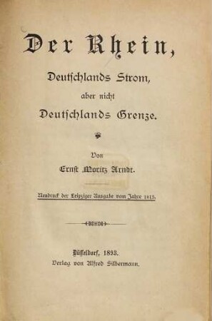 Der Rhein, Deutschlands Strom, aber nicht Deutschlands Grenze