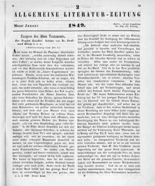 Hitzig, F.: Der Prophet Ezechiel. Leipzig: Weidmann 1847. (Kurzgefasstes exegetisches Handbuch zum Alten Testament. Lfg. 8) (Fortsetzung von Nr. 1.)