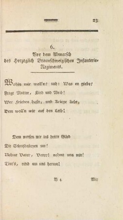 6. Vor dem Abmarsch des Herzoglich Braunschweigischen Infanterie-Regiments