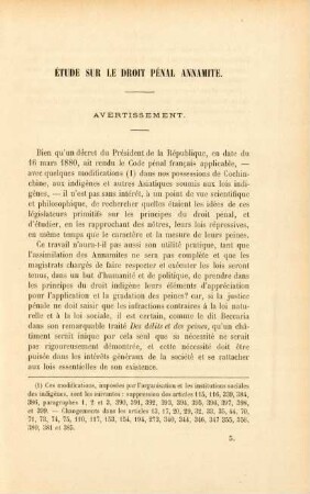 Étude sur le droit pénal annamite