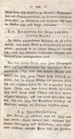 §. 2. Formirung der Züge aus dem dritten Gliede.