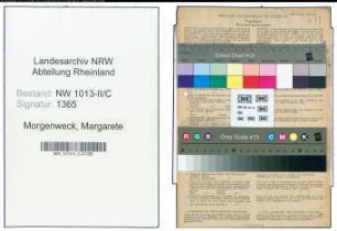 Entnazifizierung Margarete Morgenweck , geb. 10.06.1904 (Drogistin)