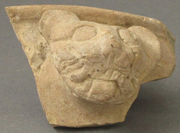 Animal head made of clay