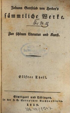 Johann Gottfried von Herder's Schriften zur römischen Literatur