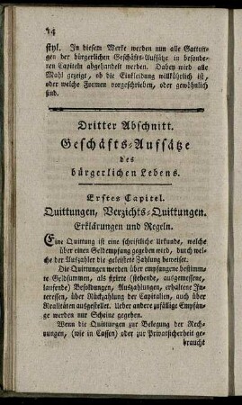 Erstes Capitel. - Fünftes Capitel.