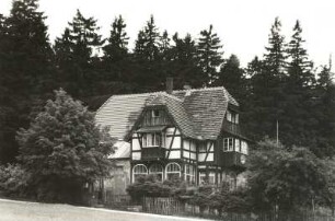 Oberbärenburg (Altenberg-Kurort Oberbärenburg), Tellkoppenweg 1. Gästeheim Thoenes (1904). Gartenansicht