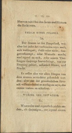 Theile einer Pflanze
