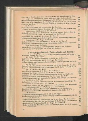 6. Fachgruppe Botanik, Bakteriologie und Zoologie