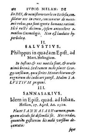 II. Salvstivs. Philippus in quadam Epist. ad Mart. Helingium.