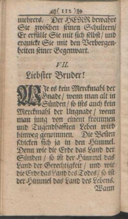 VII. Liebster Bruder!