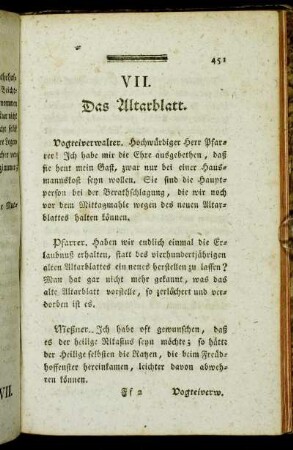 VII. Das Altarblatt.