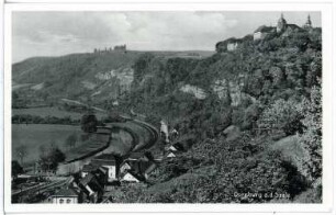 Dornburg. Blick auf Dornburg und die Schlösser