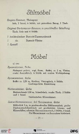 Stilmöbel, Möbel