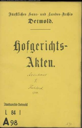 Avenhaus, Johann Töns, Müller in Heiden gegen Kehlert zu Grastrup