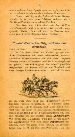 Russisch-Polnisches Original-Restaurant Eremitage