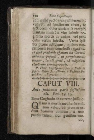 Caput VIII. Bona Gogitatio de extremo judicio.