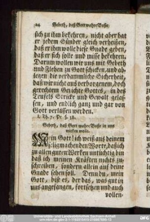 Gebeth, daß Gott wahre Buße in uns wirken wolle.