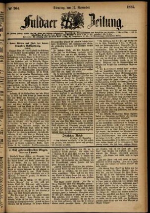 Ausgabe vom Dienstag, den 17. November 1885.