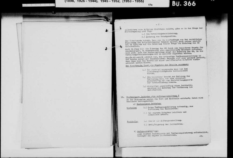 Protokolle der Unterausschüsse des Bundestags-Ausschusses für den Lastenausgleich