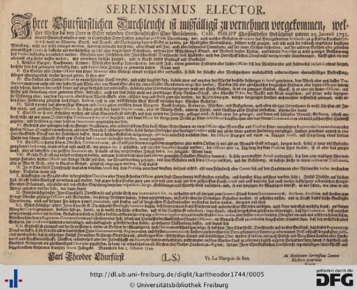 Serenissimus Elector.